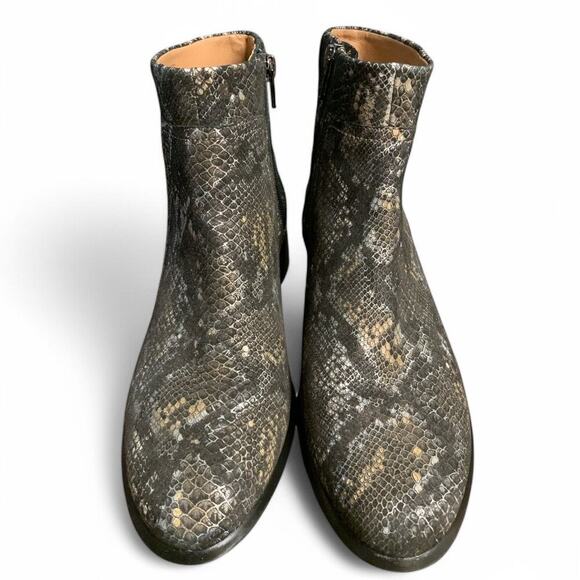 Vionic ‘Kamryn’ Snake Skin Print Suede Ankle Boots-Size 6.5 - Picture 2 of 6
